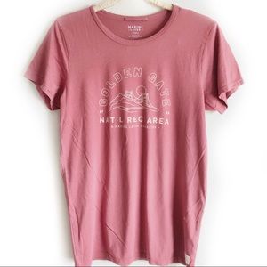 MARINE LAYER Golden Gate Tee Soft Pink Red Size L